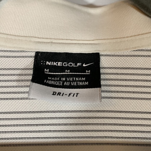 Nike Golf White & Black Striped Collared Polo Shirt - Picture 5 of 6